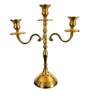 3 armet guld lysestage